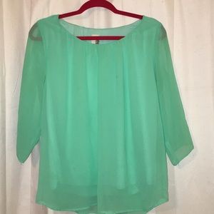 Seafoam green flowy top